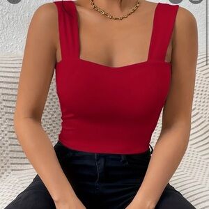 Women's Basic Solid Crop Tank Top, Casual Stretchy Sleeveless Tank Top,